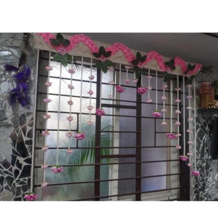 Flowers Beaded Curtain, Rose Flower Garlands with Pearl