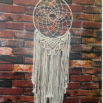 Beautiful Macrame Dream Catcher Wall Hanging (White) - Image 3