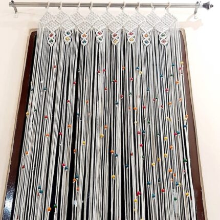 Macrame Door Curtain, Boho Beaded Curtain for Doorways