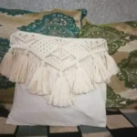 Set of 2 Tassel macrame cover , Boho Throw pillow - Image 4