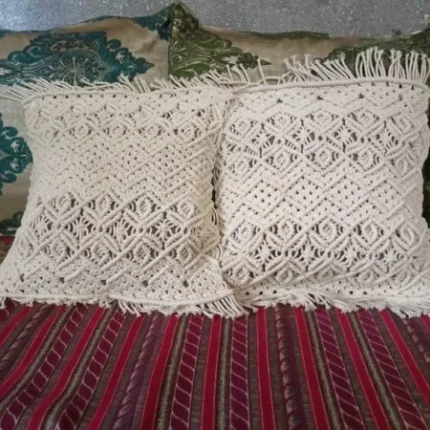 Set of 2 macrame pillow cover, bohemian cushion cover