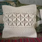 Set of 2 macrame knitted cushion cover, handmade cushion cover - Image 4