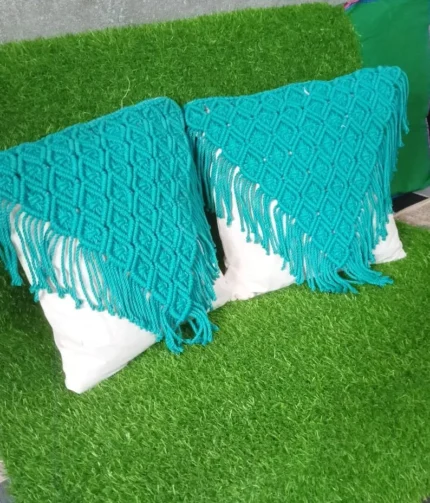 Set of 2 boho macrame cushion cover, handmade cushion cover