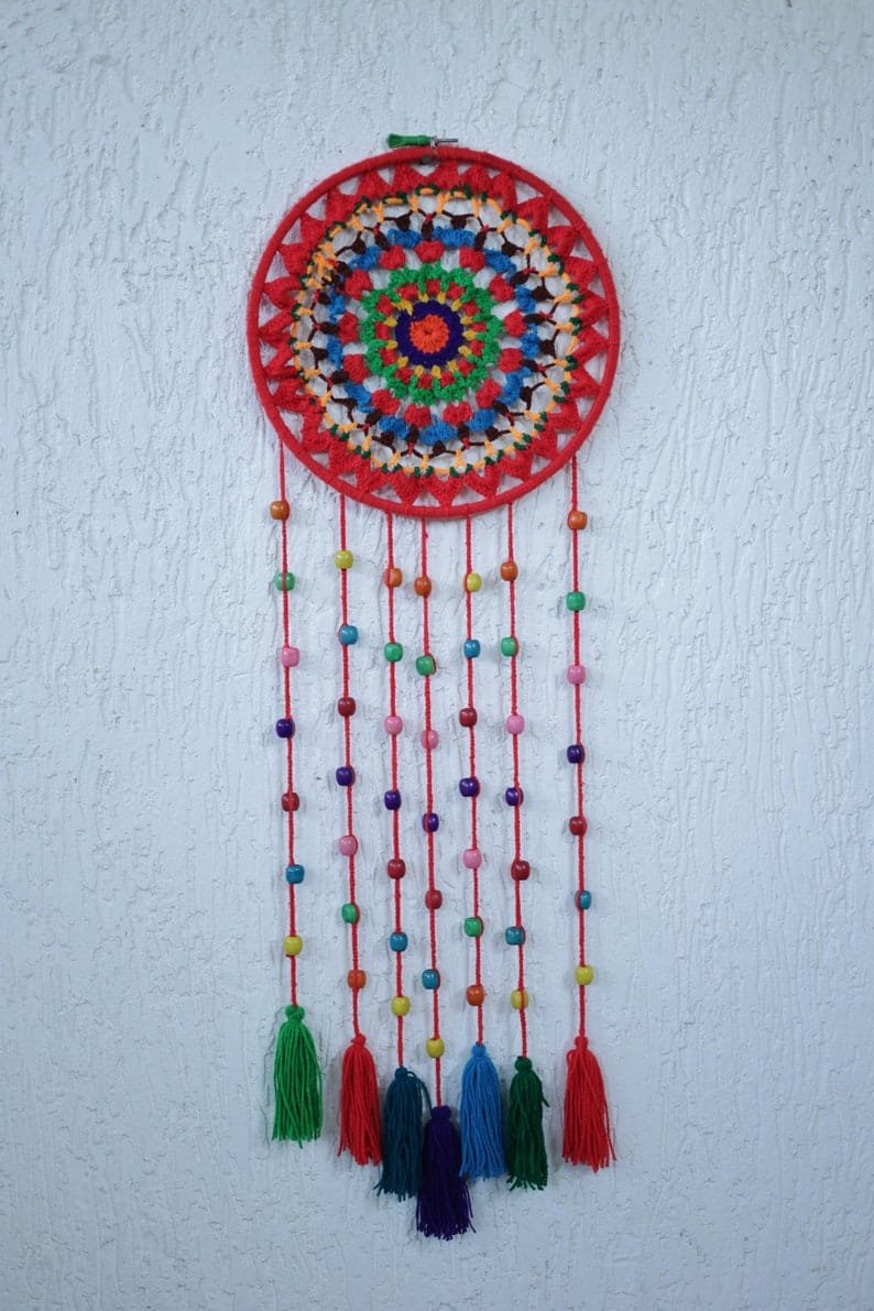 WhatsApp-Image-2024-07-20-at-11.48.39-PM-11-1.jpeg Large dreamcatcher, dream catcher wall hanging, crochet dreamcatcher, boho dream catcher, teen room decor - Image 1