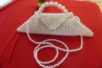 Pearl Beaded Handbag for Brides – Ivory Beaded Wedding Purse – Bridal Beaded Bag - Image 3
