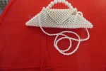 Pearl Beaded Handbag for Brides – Ivory Beaded Wedding Purse – Bridal Beaded Bag - Image 2