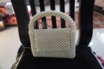 Handmade Ivory Pearl Beaded Wedding Handbag – Bridal Clutch Tote - Image 3