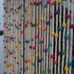 Handcrafted Wooden Beaded Curtain – Colorful Door Hanging