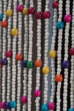 Handcrafted Wooden Beaded Curtain – Colorful Door Hanging - Image 3