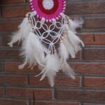 Handcrafted Crochet Dream Catcher – Pink Boho Wall Hanging
