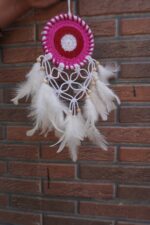 Handcrafted Crochet Dream Catcher – Pink Boho Wall Hanging